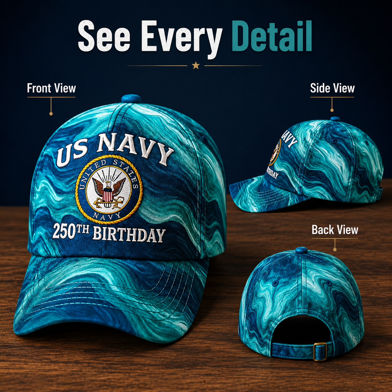 🔥US Navy 250th Birthday Commemorative Embroidered Cap 🇺🇸⚓