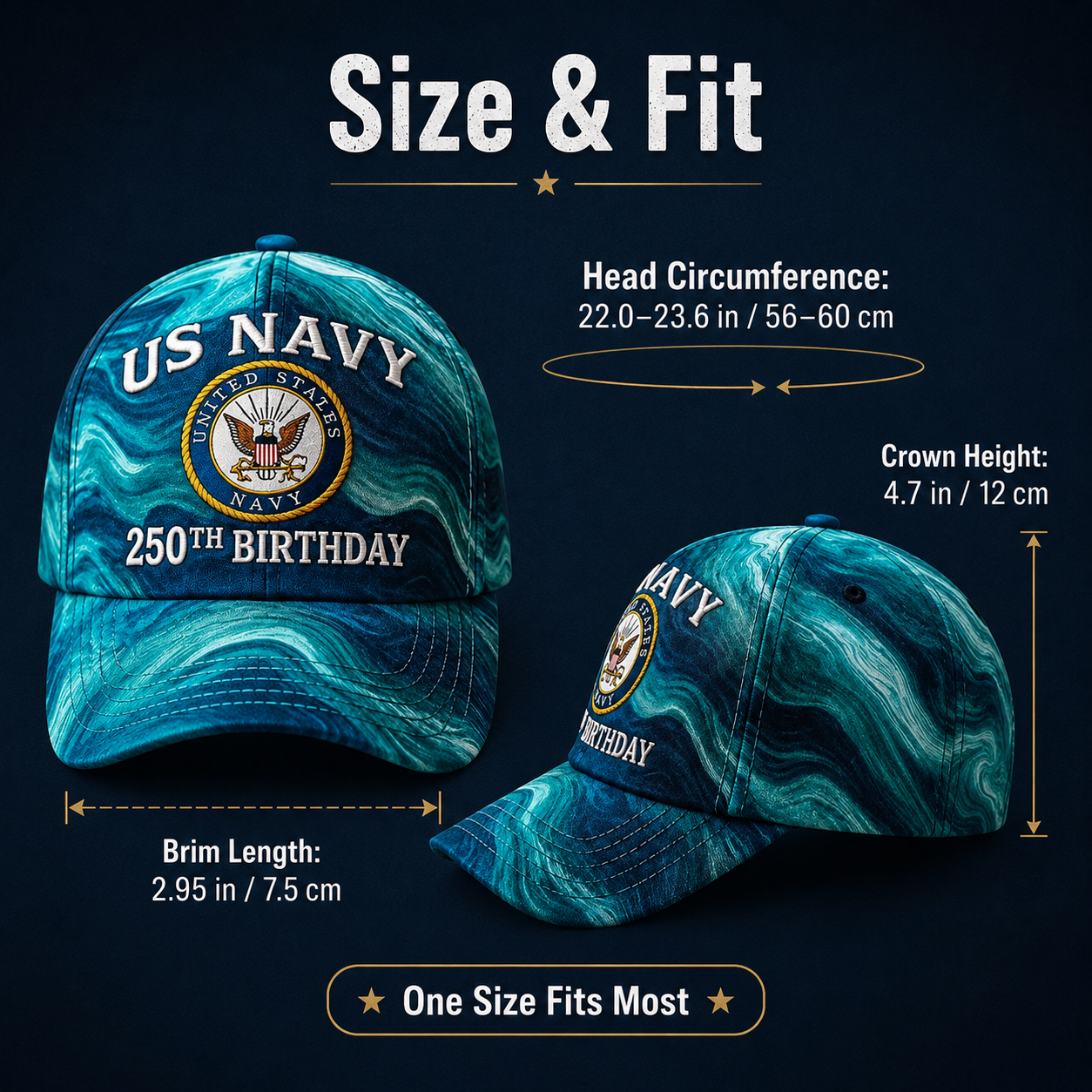 🔥US Navy 250th Birthday Commemorative Embroidered Cap 🇺🇸⚓