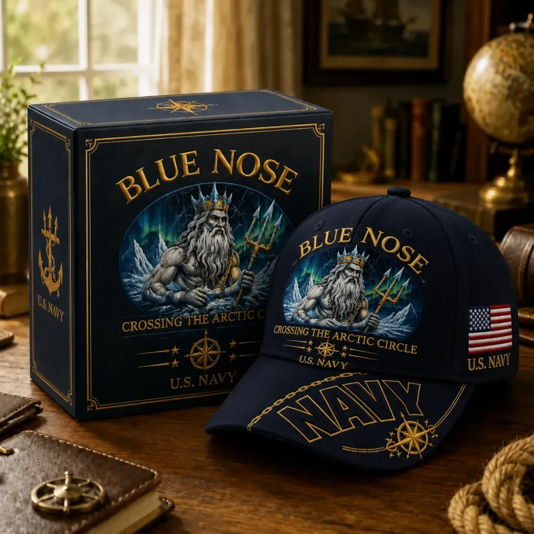BLUE NOSE U.S. Navy Commemorative Cap & Coin – Crossing The Arctic Circle ❄️⚓ – 🔥Buy 2 Get Free Shipping