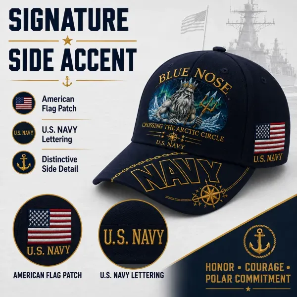 BLUE NOSE U.S. Navy Commemorative Cap & Coin – Crossing The Arctic Circle ❄️⚓ – 🔥Buy 2 Get Free Shipping