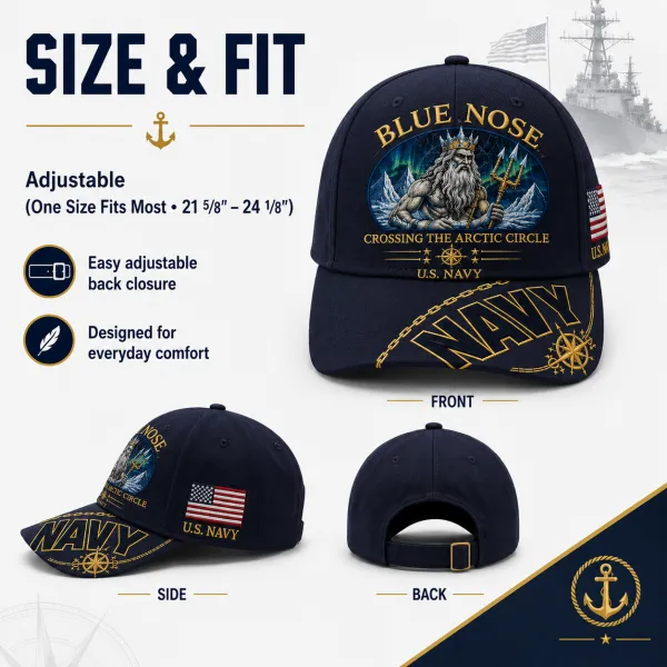 BLUE NOSE U.S. Navy Commemorative Cap & Coin – Crossing The Arctic Circle ❄️⚓ – 🔥Buy 2 Get Free Shipping