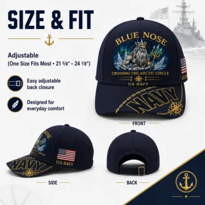 BLUE NOSE U.S. Navy Commemorative Cap & Coin – Crossing The Arctic Circle ❄️⚓ – 🔥Buy 2 Get Free Shipping
