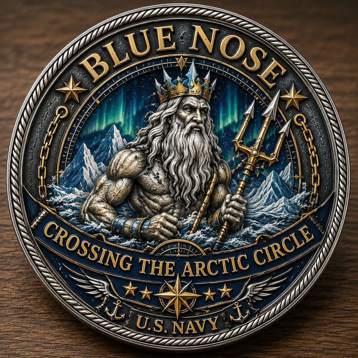 ❄️ BLUE NOSE “Crossing The Arctic Circle” U.S. Navy Commemorative Challenge Coin