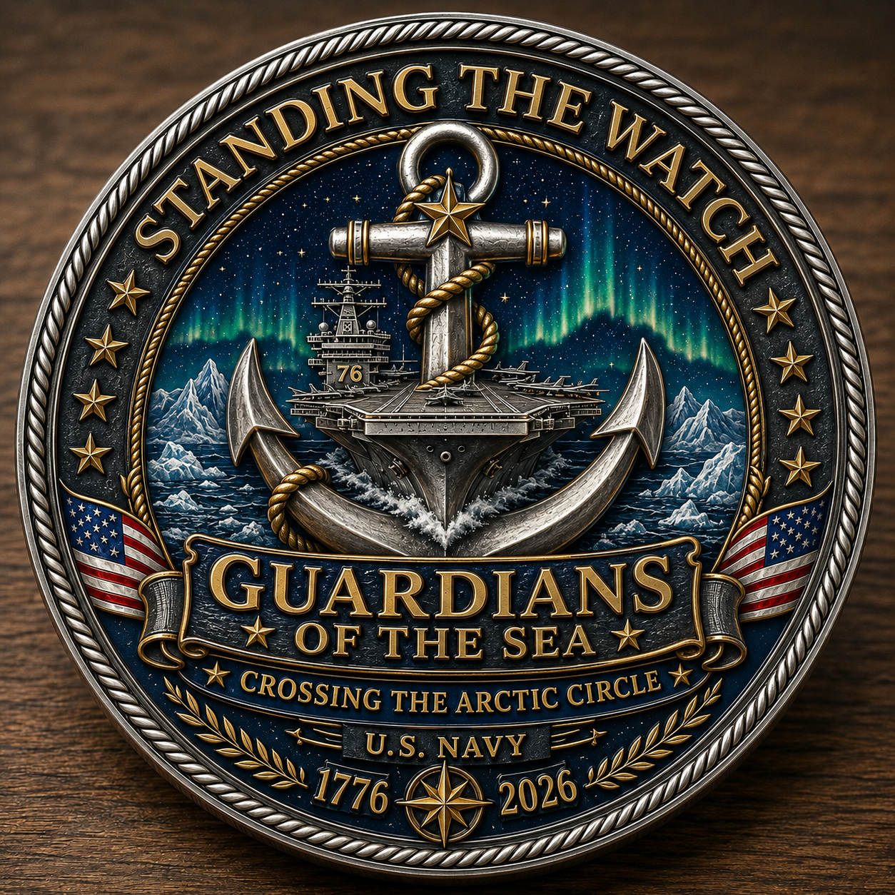 ❄️ BLUE NOSE “Crossing The Arctic Circle” U.S. Navy Commemorative Challenge Coin