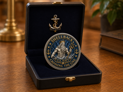 🔥 SHELLBACK “Crossing The Line” U.S. Navy Commemorative Challenge Coin 🇺🇸