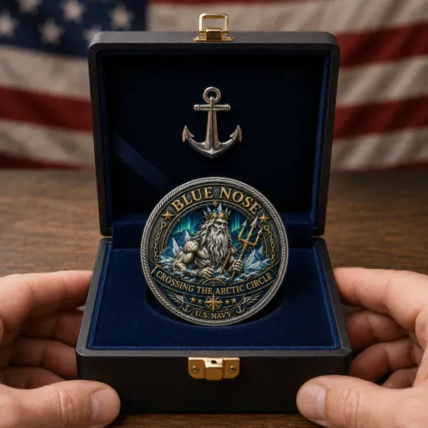 BLUE NOSE U.S. Navy Commemorative Cap & Coin – Crossing The Arctic Circle ❄️⚓ – 🔥Buy 2 Get Free Shipping