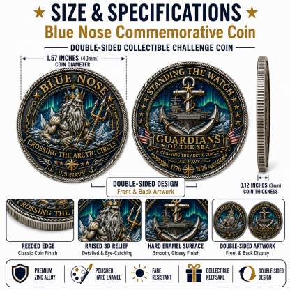 ❄️ BLUE NOSE “Crossing The Arctic Circle” U.S. Navy Commemorative Challenge Coin