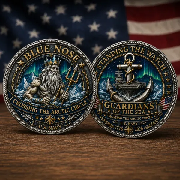 BLUE NOSE U.S. Navy Commemorative Cap & Coin – Crossing The Arctic Circle ❄️⚓ – 🔥Buy 2 Get Free Shipping