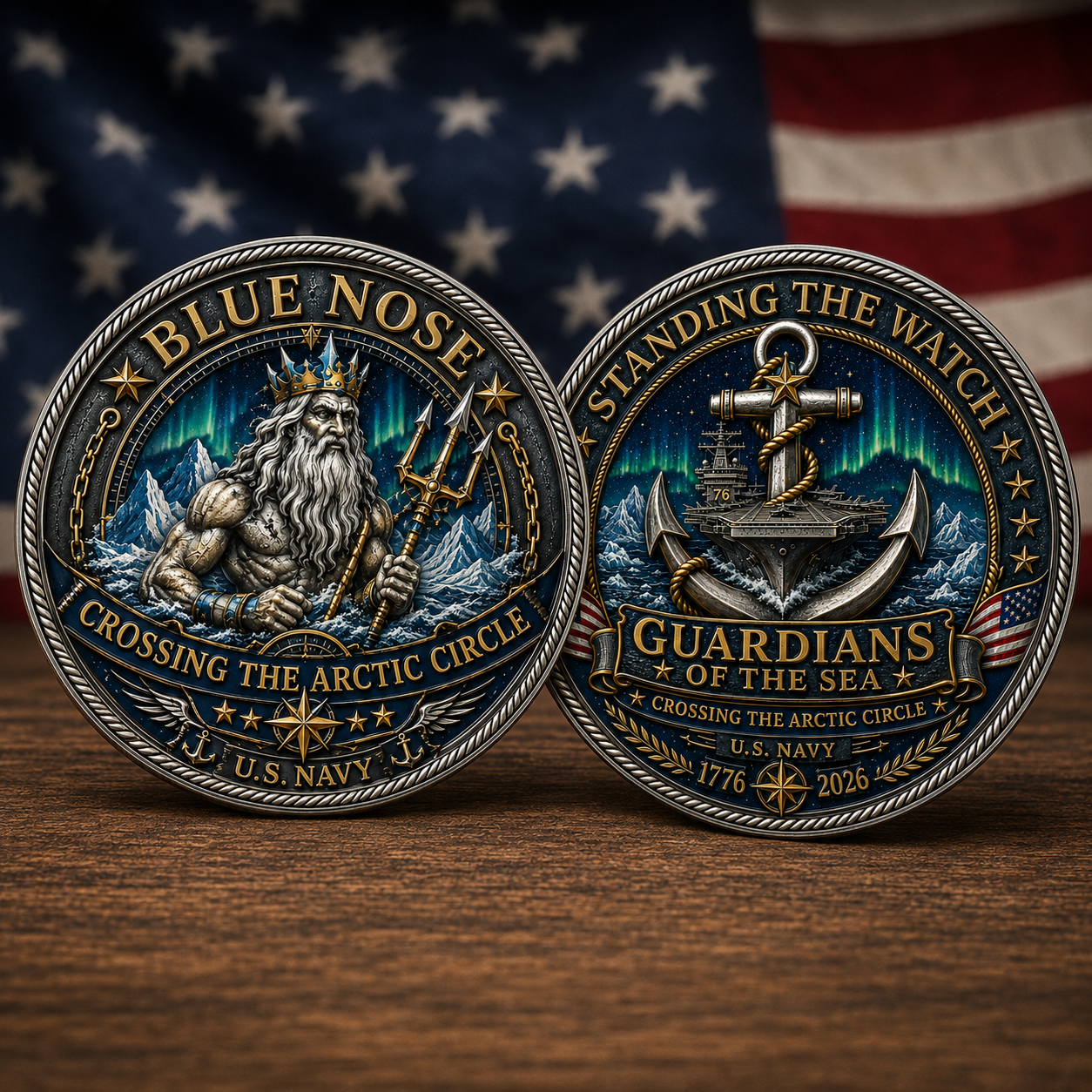 ❄️ BLUE NOSE “Crossing The Arctic Circle” U.S. Navy Commemorative Challenge Coin