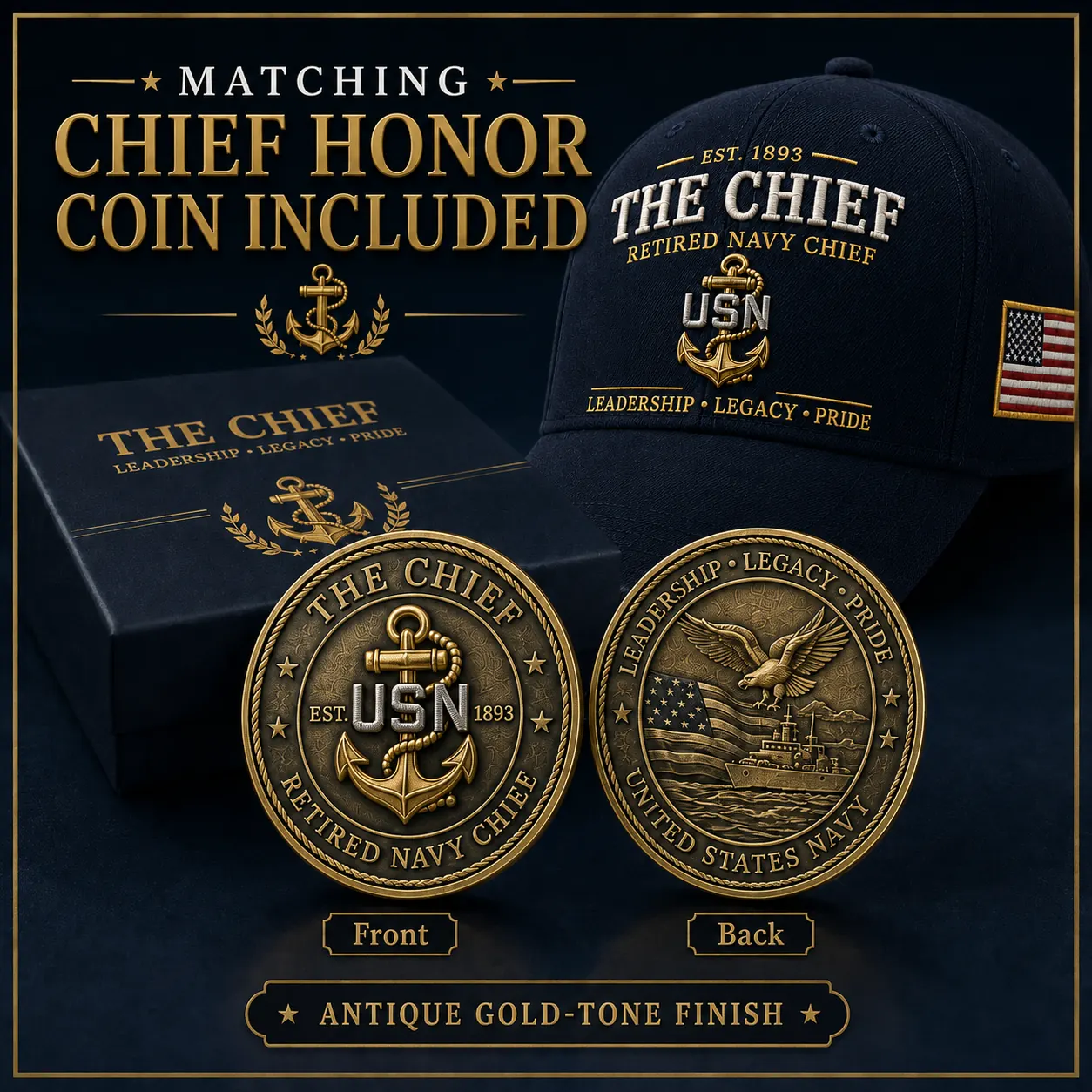 Matching Chief Honor Coin included