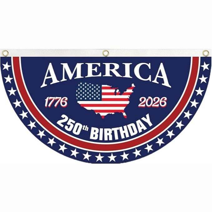 HandcraftedUSA 250th Birthday Bunting Flag, 🔥Buy 2 FREE SHIPPING