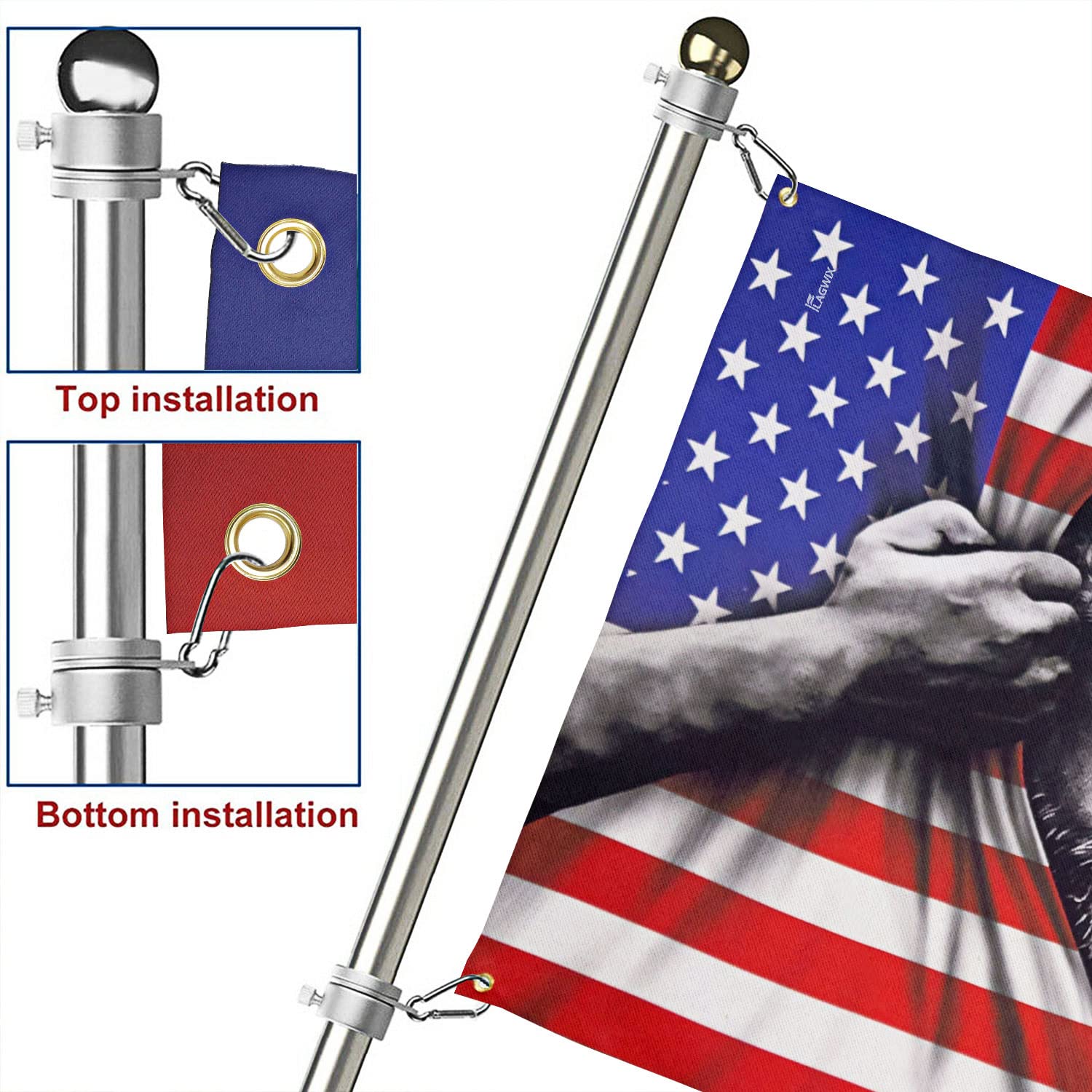 One Nation Under God Patriotic American Flags