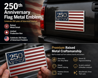 250th Anniversary USA Heritage Car Flag Emblem