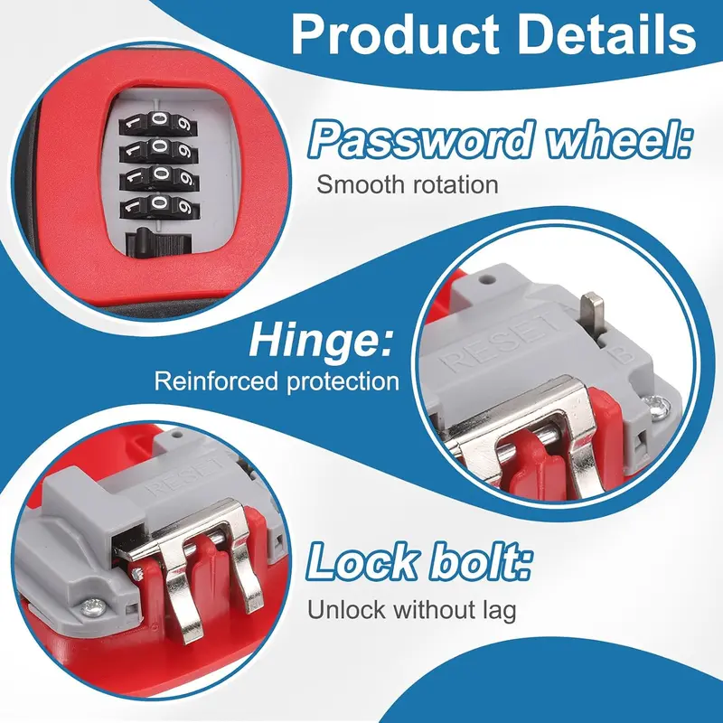 Stop Hiding Spare Keys. Give Them a Code Instead Wall Mount Key Lock Box - 4 Digit Combination Lockbox for Keys Safe Security Storage Resettable Code Lockbox for Outdoor Home Office Garage