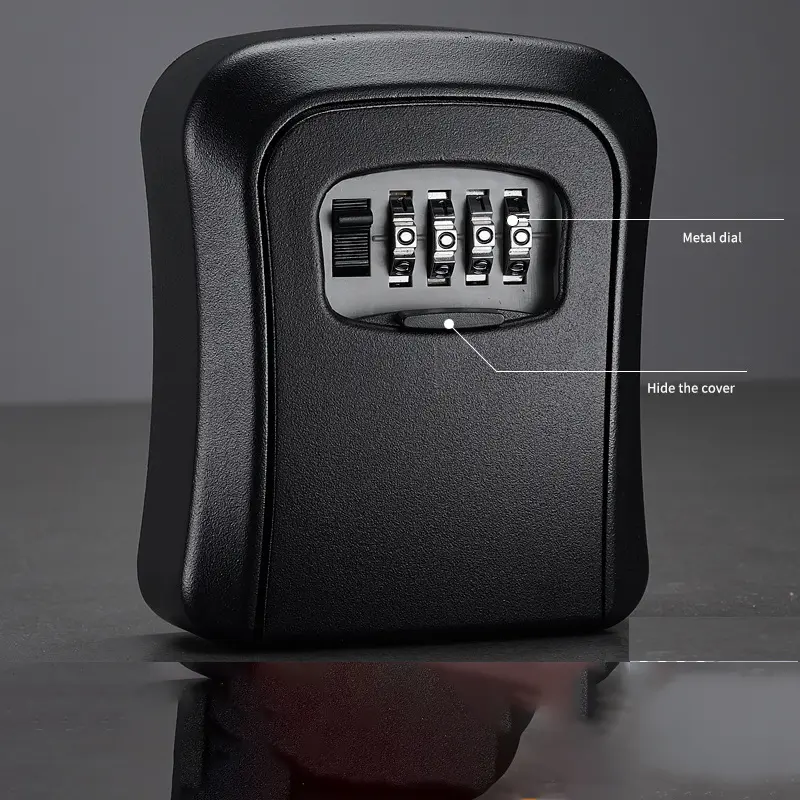 Stop Hiding Spare Keys. Give Them a Code Instead Wall Mount Key Lock Box - 4 Digit Combination Lockbox for Keys Safe Security Storage Resettable Code Lockbox for Outdoor Home Office Garage