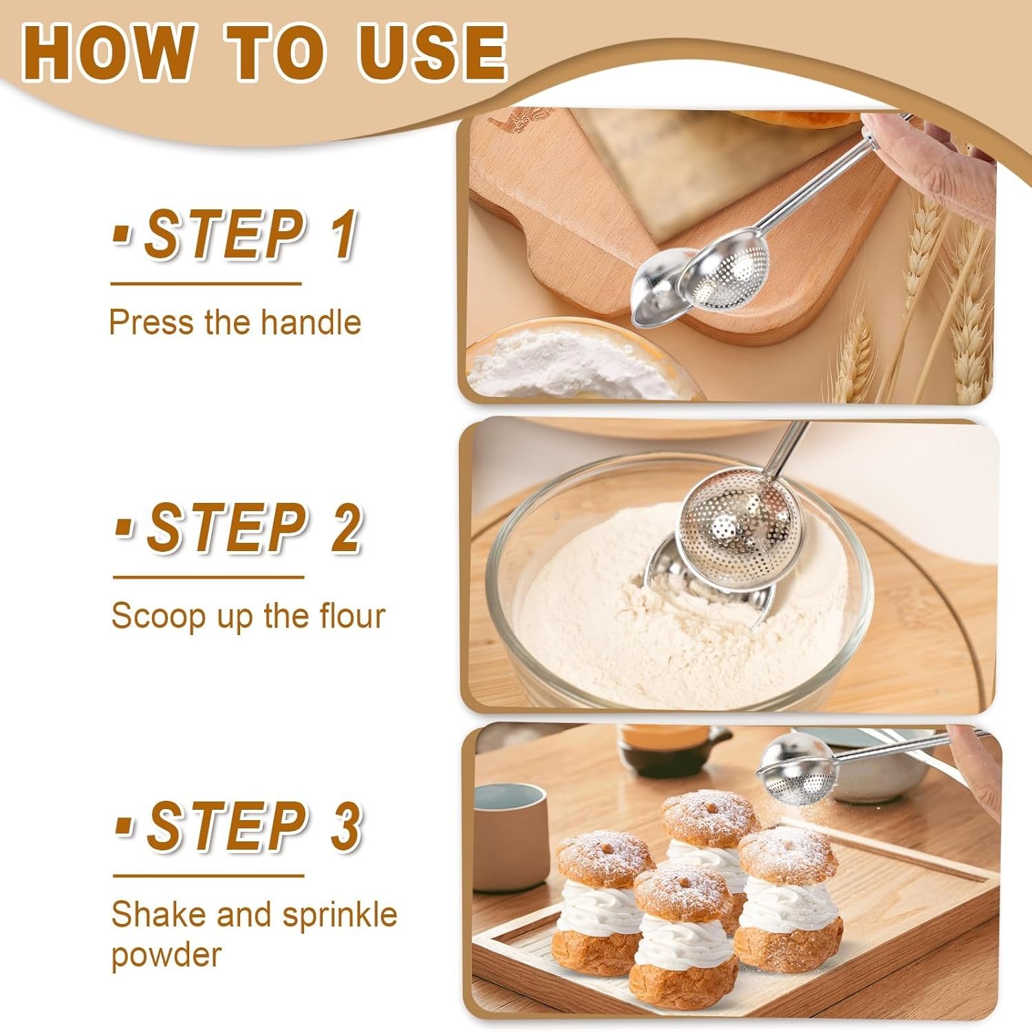 🔥LAST DAY 49% OFF - Multifunctional Stainless Steel Powder Sifter