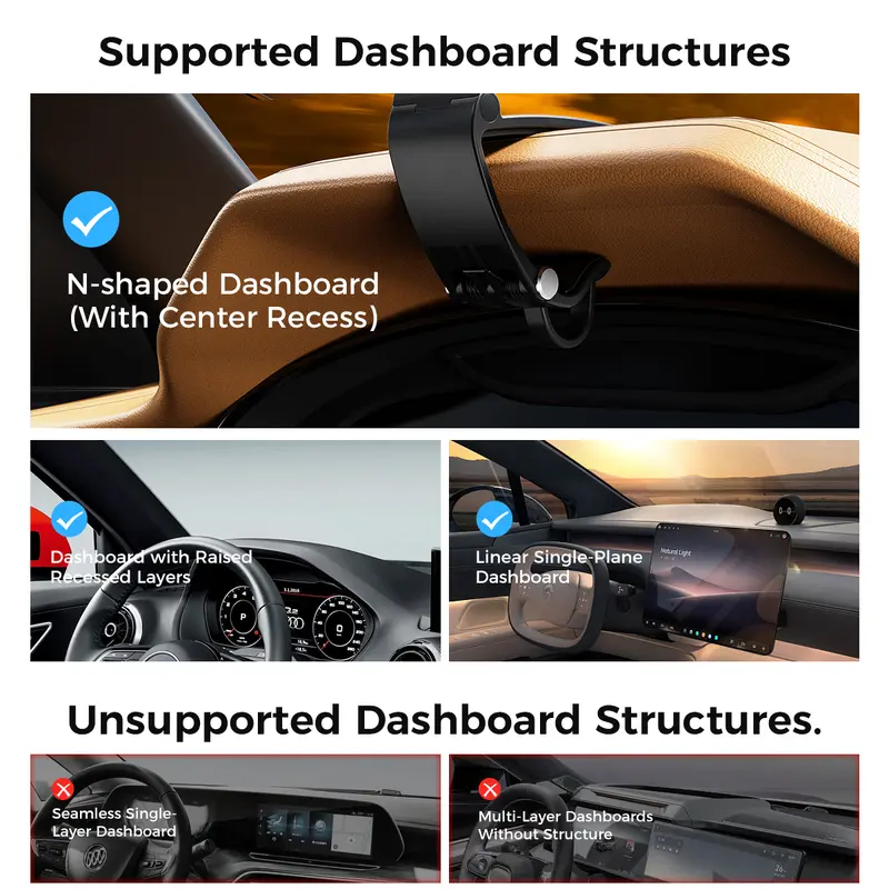 Strong Magnet Magnetic Cellphone Car Mount - Hands-Free Phone Holder, 95° Adjustable Car Interior Accessories