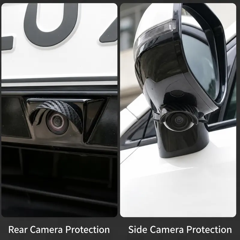 8pcs Car Rear‑View Camera Rain Shield, Soft PVC Sun Shade Cover, Waterproof Protector Hood for Reversing Backup Camera, Rain‑Proof Visor Accessory for Car Side & Rear Camera
