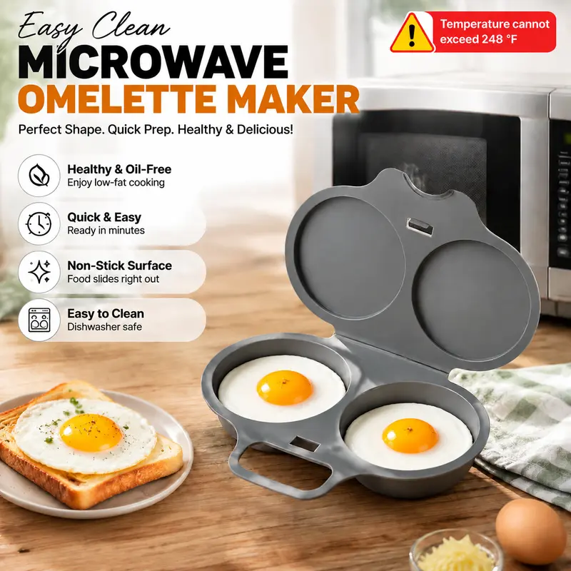 Easy to Clean Microwave Egg Steamer Mold BPA‑Free,Food‑Grade Plastic PP Material