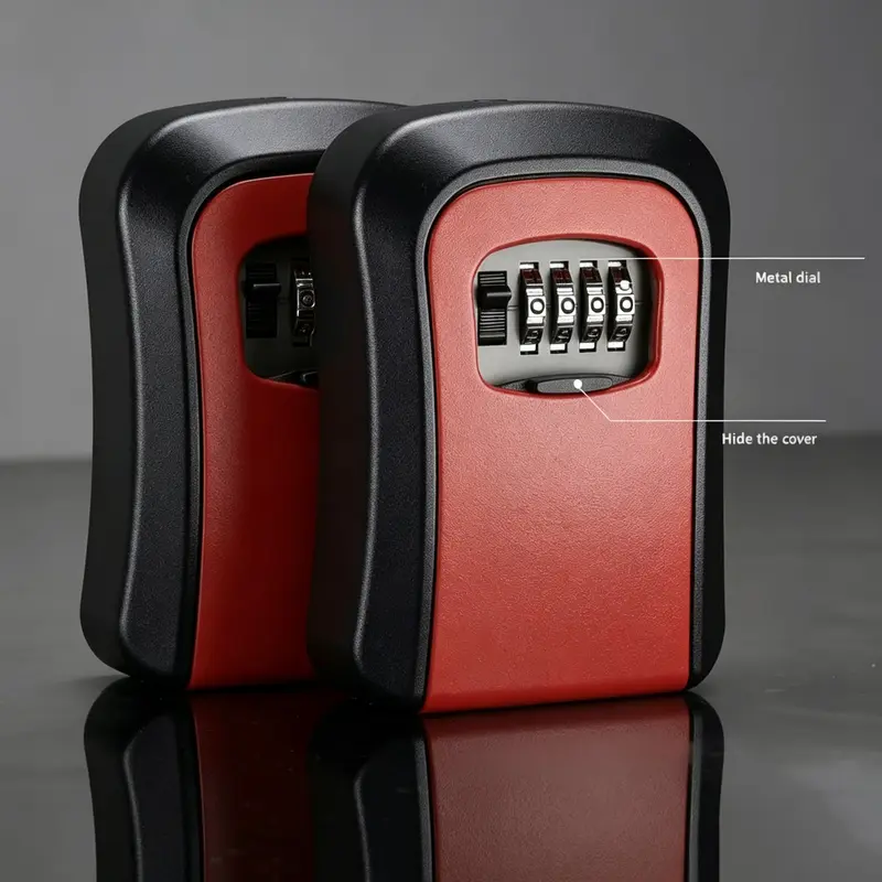 Stop Hiding Spare Keys. Give Them a Code Instead Wall Mount Key Lock Box - 4 Digit Combination Lockbox for Keys Safe Security Storage Resettable Code Lockbox for Outdoor Home Office Garage