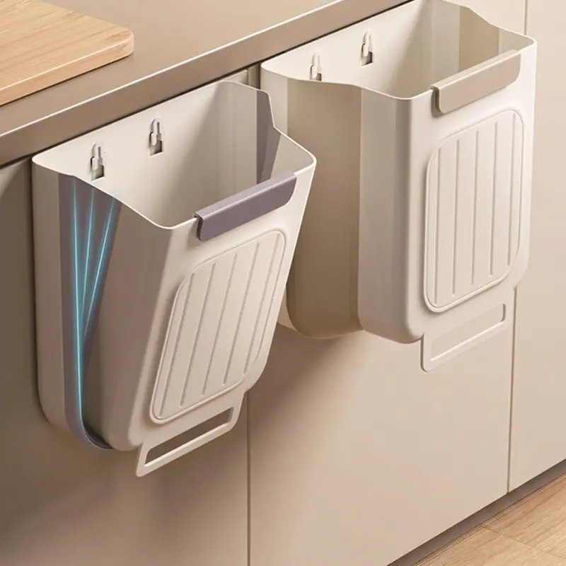 Collapsible Hanging Kitchen Trash Can Foldable Trash Can Cabinet Hanging 