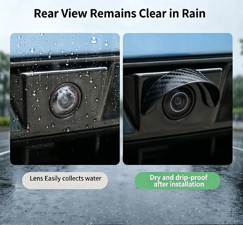 8pcs Car Rear‑View Camera Rain Shield, Soft PVC Sun Shade Cover, Waterproof Protector Hood for Reversing Backup Camera, Rain‑Proof Visor Accessory for Car Side & Rear Camera