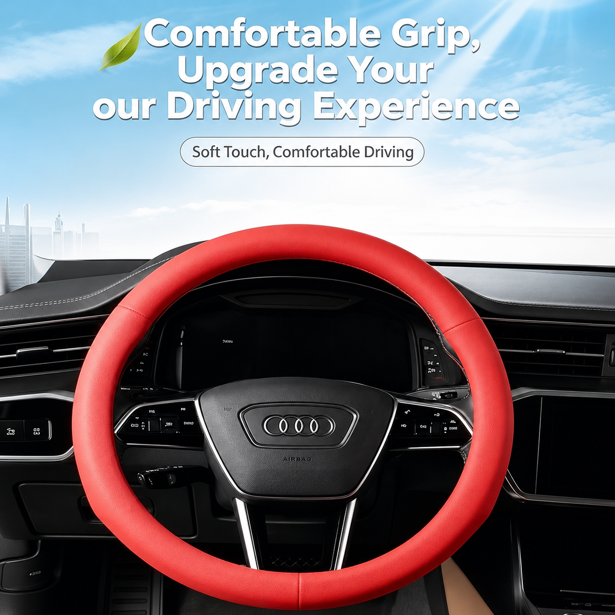 Universal Silicone Steering Wheel Cover, Non-Slip Soft Grip All Season Car Steering Wheel Protector