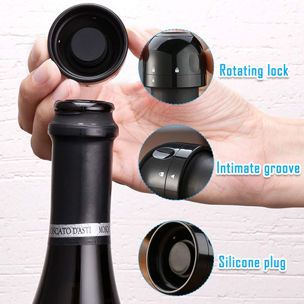 3 Pack Champagne Stopper, Reusable Silicone Sealed Wine Bottle Stopper Wine  Vacuum Stopper for Beer Champagne Alcohol Sparkling Wine - Walmart.com