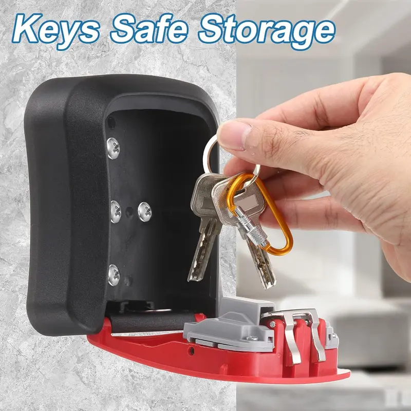 Stop Hiding Spare Keys. Give Them a Code Instead Wall Mount Key Lock Box - 4 Digit Combination Lockbox for Keys Safe Security Storage Resettable Code Lockbox for Outdoor Home Office Garage