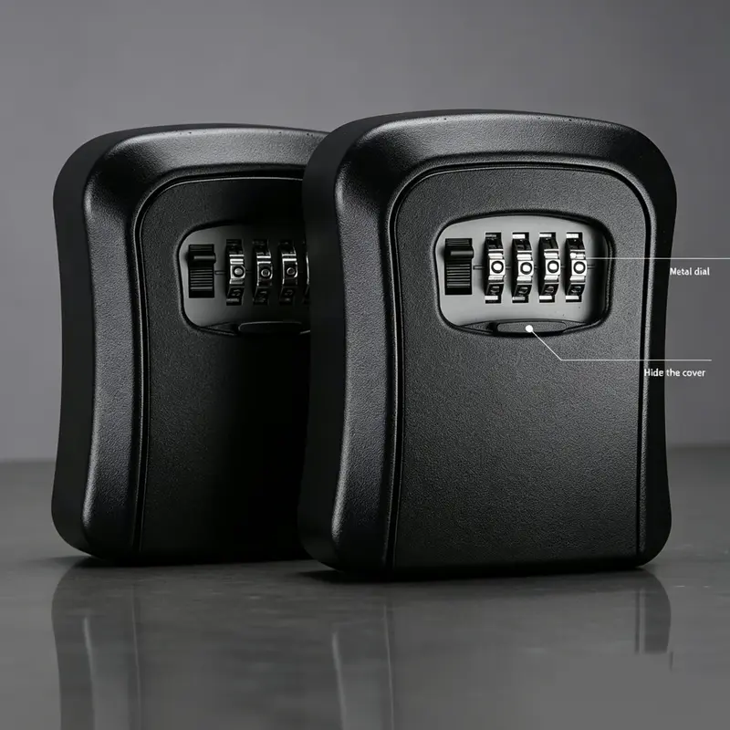 Stop Hiding Spare Keys. Give Them a Code Instead Wall Mount Key Lock Box - 4 Digit Combination Lockbox for Keys Safe Security Storage Resettable Code Lockbox for Outdoor Home Office Garage
