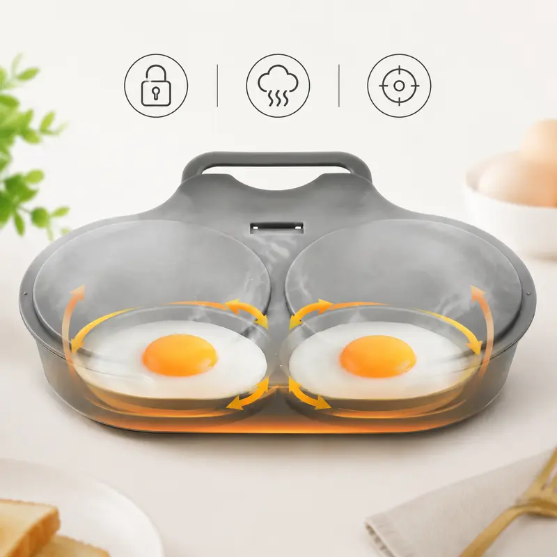 Easy to Clean Microwave Egg Steamer Mold BPA‑Free,Food‑Grade Plastic PP Material