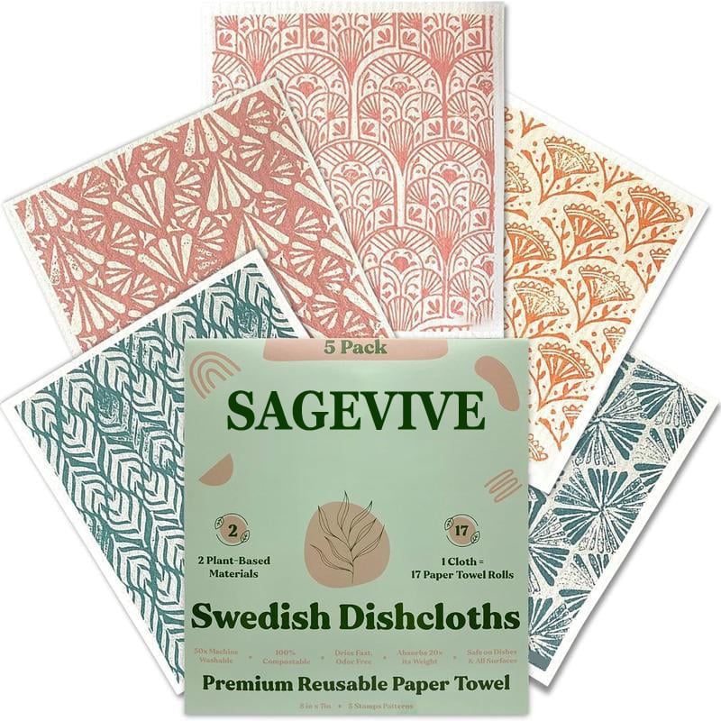(🎄Christmas Hot Sale - 49% OFF) Swedish Dishcloths for Kitchen & Cleaning | 5 Pack