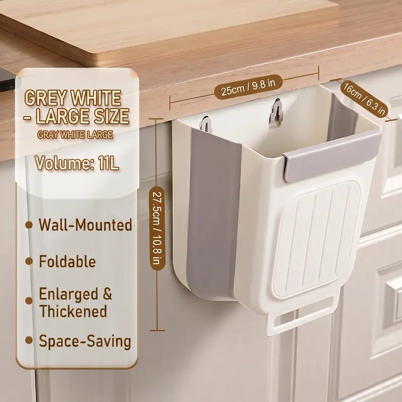 Collapsible Hanging Kitchen Trash Can Foldable Trash Can Cabinet Hanging 