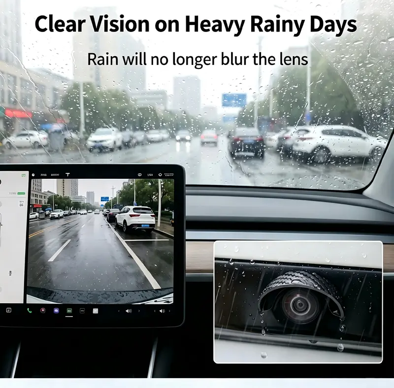 8pcs Car Rear‑View Camera Rain Shield, Soft PVC Sun Shade Cover, Waterproof Protector Hood for Reversing Backup Camera, Rain‑Proof Visor Accessory for Car Side & Rear Camera