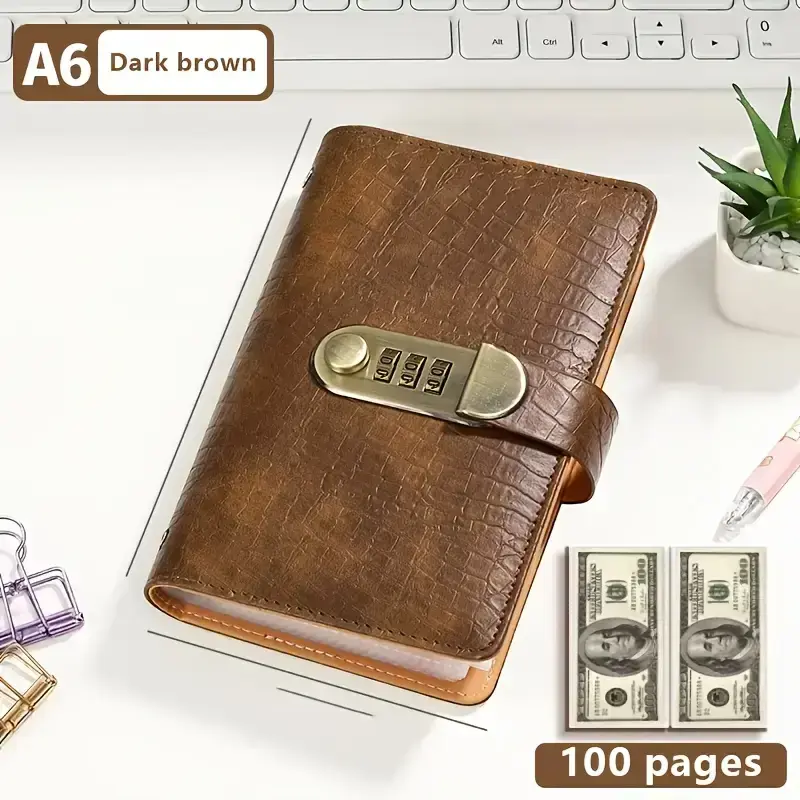 100-Transparent-Pocket Currency Collectors Album, Top-Grade PU Leather