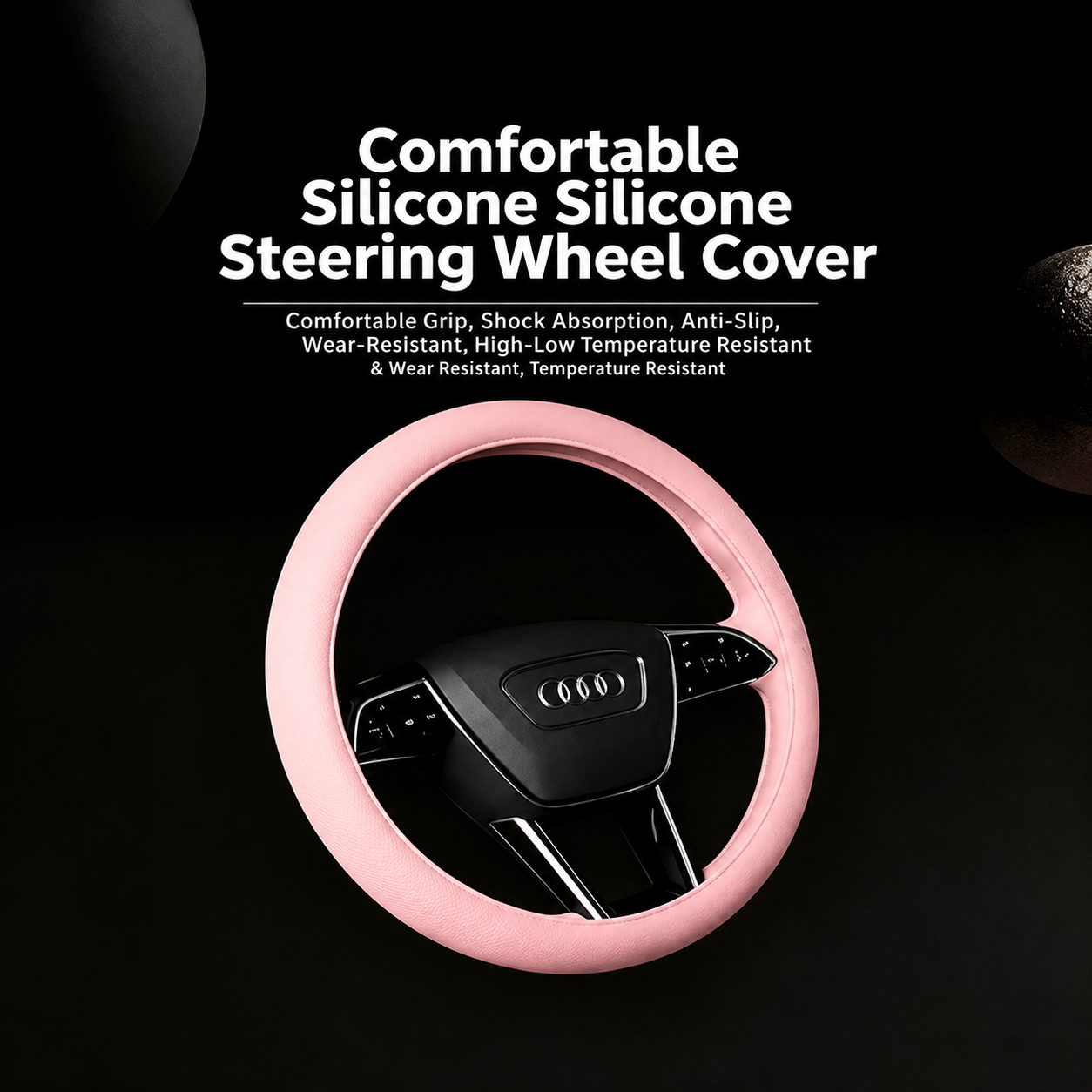 Universal Silicone Steering Wheel Cover, Non-Slip Soft Grip All Season Car Steering Wheel Protector