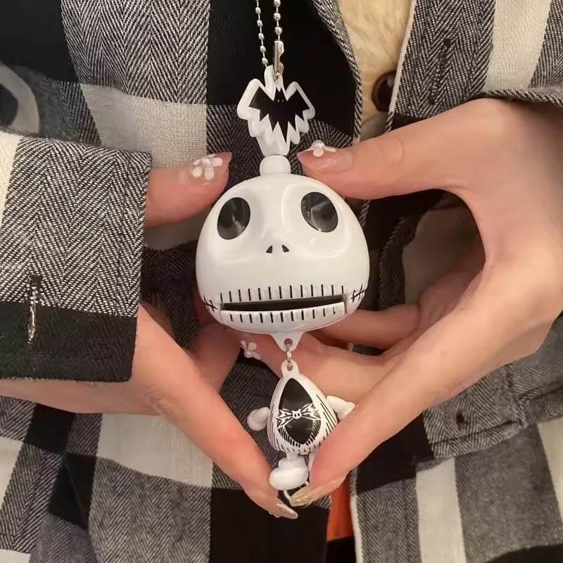 Funny Pull String Skull for Car Key Rings Purse Handbag Backpack Gifts