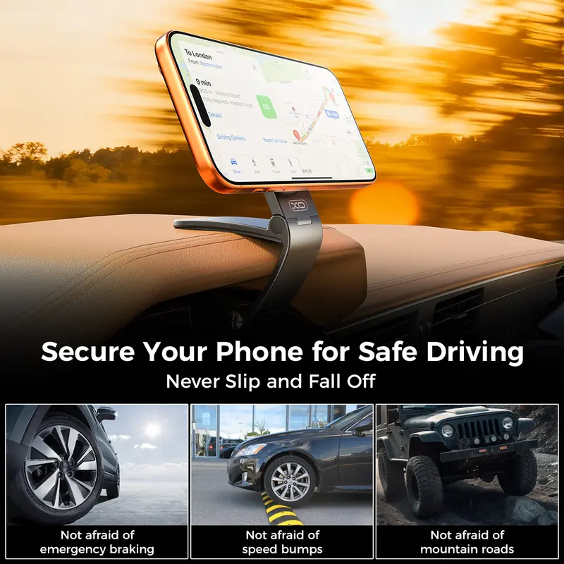Strong Magnet Magnetic Cellphone Car Mount - Hands-Free Phone Holder, 95° Adjustable Car Interior Accessories