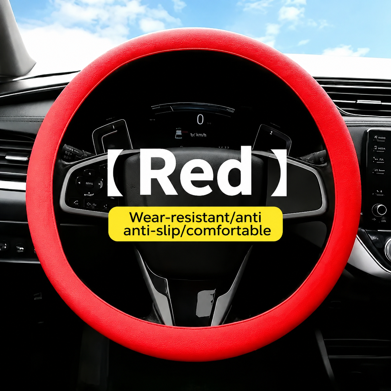 Universal Silicone Steering Wheel Cover, Non-Slip Soft Grip All Season Car Steering Wheel Protector