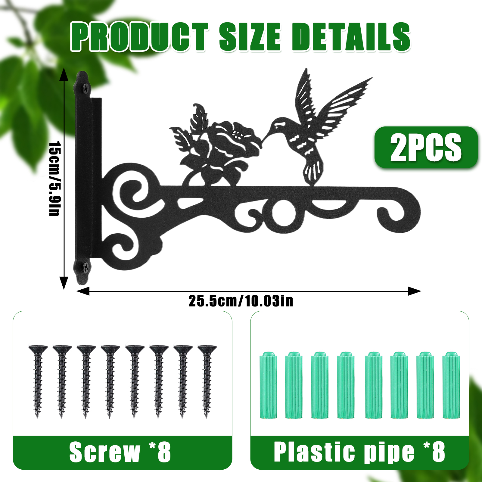 urorentea 4 Pack Hanging Plant Brackets, 10 inch Wall Hooks Metal Plant Hangers for Indoor & Outdoor, Heavy Duty Plant Hooks for Hanging Plants, Bird Feeder, Wind Chime, Lantern