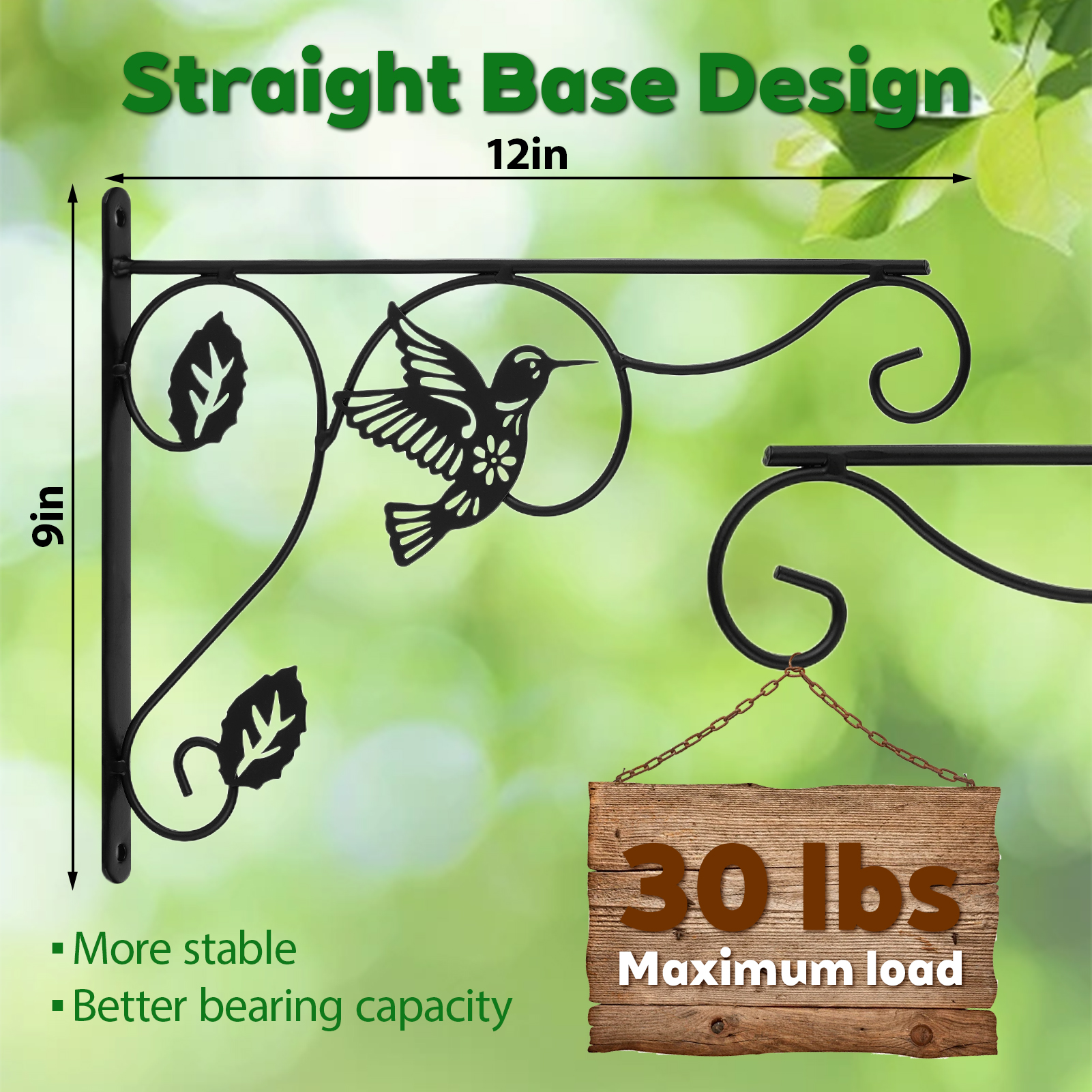 urorentea 4 Pack Hanging Plant Brackets, 12 inch Wall Hooks Metal Plant Hangers for Indoor & Outdoor, Durable Heavy Duty Plant Hooks for Hanging Plants, Bird Feeder, Wind Chime, Lantern