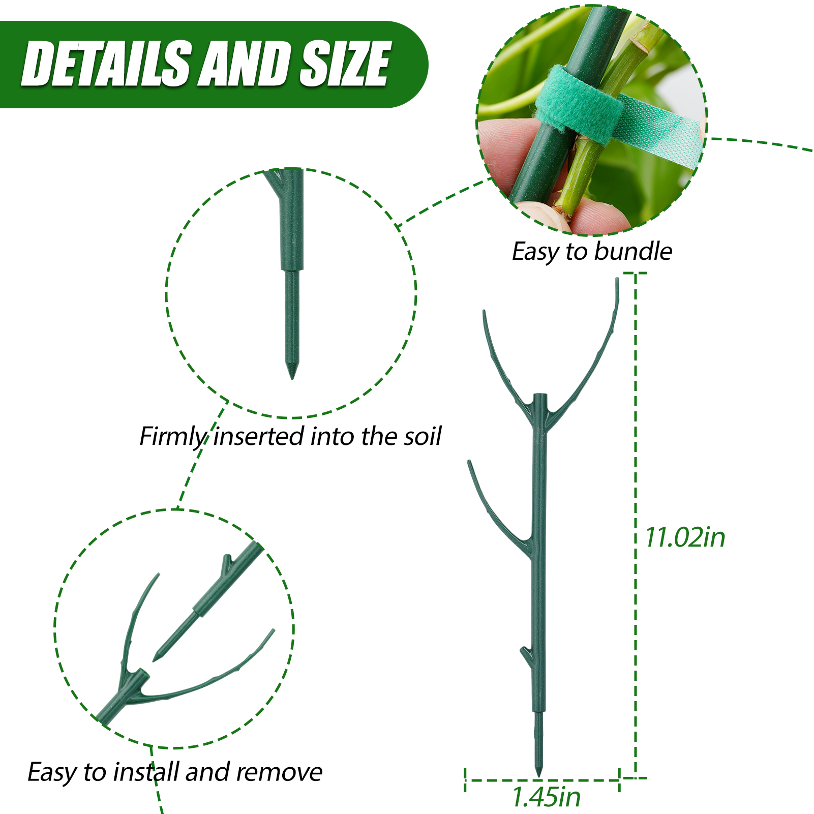 urorentea 10Pack Stackable Monstera Plant Support ,Climbing Plant Support Structures,Plant Stakes for Indoor and Outdoor Plants Use,Plant Holder Stick Moss Pole for Support Tall Potted Plants