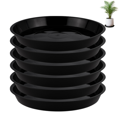 urorentea 6 Pack 18 inch Plastic Plant Saucers, Durable Plant Pot Trays to Catch Water, Large Flower Plant Pot Saucers Drip Tray for Indoors Outdoors