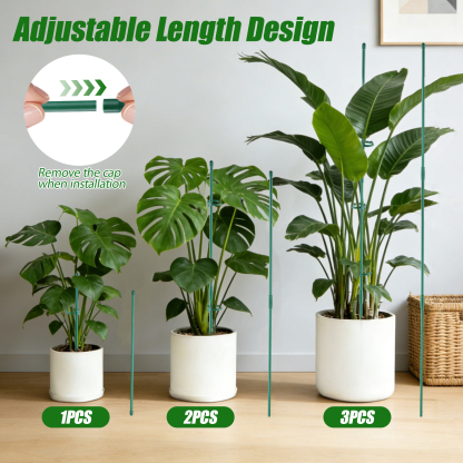 urorentea 30 Pack Plant Support Stakes, 17" Height Adjustable Garden Stakes Kit with Clips, Connectors & Ties, Durable Plant Support Kit for Indoor/Outdoor Orchid, Tomato, Flowers