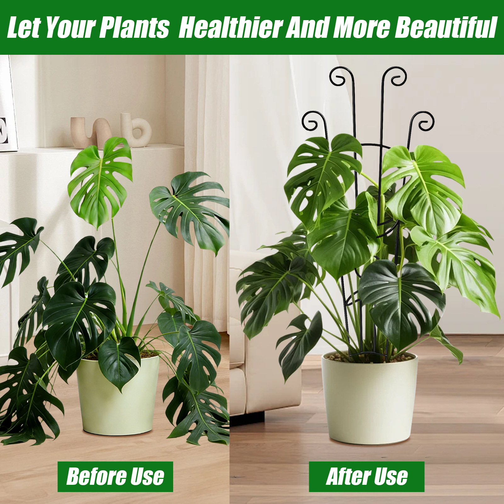 urorentea 2 Pack Metal Plant Trellis for Climbing Plants, 32.6" Stackable & Expandable Garden Trellis for Potted Plants, Sturdy Houseplant Support for Ivy, Vines and Roses