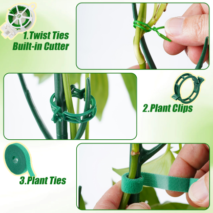 urorentea 18 Pack Stackable Monstera Plant Support, Adjustable Plant Stakes for Indoor Outdoor Climbing Plants, Garden Moss Pole Alternative for Potted Plants, with Ties & Clips