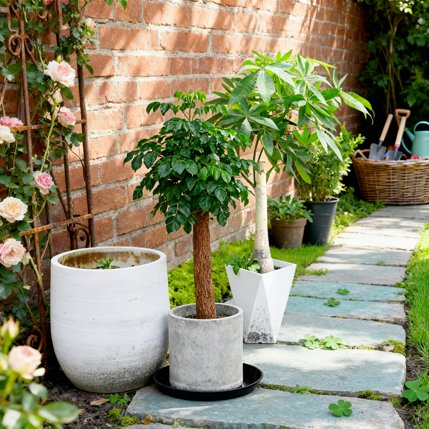 urorentea 6 Pack 18 inch Plastic Plant Saucers, Durable Plant Pot Trays to Catch Water, Large Flower Plant Pot Saucers Drip Tray for Indoors Outdoors