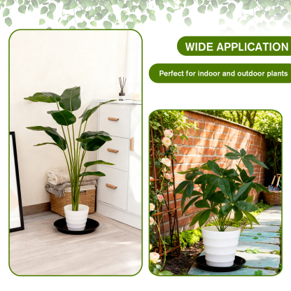 urorentea 12 Pack Plastic Plant Saucers, 12 inch Durable Plant Pot Trays, Plastic Flower Plant Pot Saucers Drip Tray for Indoors Outdoors