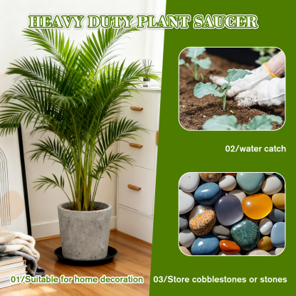 urorentea 6 Pack 18 inch Plastic Plant Saucers, Durable Plant Pot Trays to Catch Water, Large Flower Plant Pot Saucers Drip Tray for Indoors Outdoors