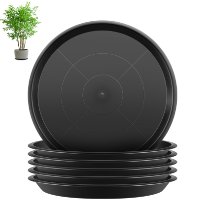 urorentea 6 Pack Plastic Plant Saucers, 16 inch Durable Plant Pot Trays, Plastic Large Flower Plant Pot Saucers Drip Tray for Indoors Outdoors